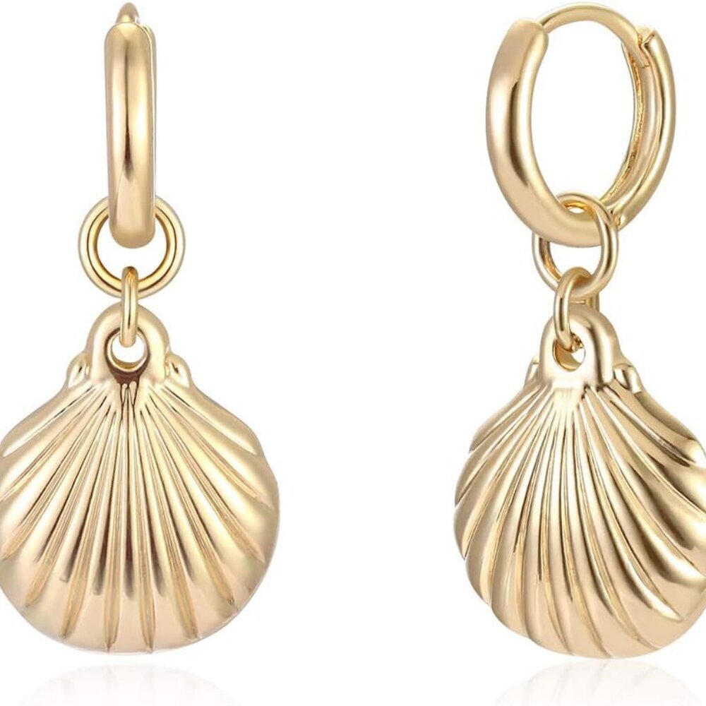 Women Earrings Gold Huggie Hoop Dangle Drop 14K Gold Plated Small Simple Hypoall